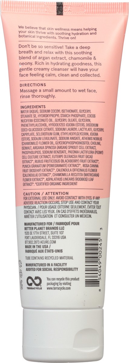 slide 3 of 9, ACURE Seriously Soothing Cleansing Cream With Peony Extract & Sunflower Amino Acids, 4 oz