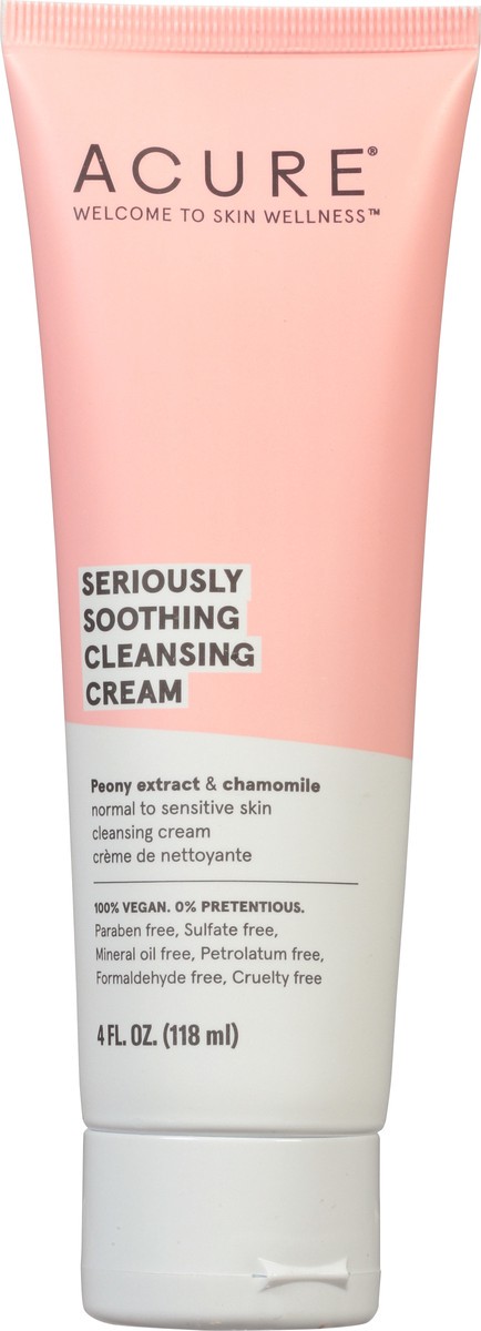slide 4 of 9, ACURE Seriously Soothing Cleansing Cream With Peony Extract & Sunflower Amino Acids, 4 oz