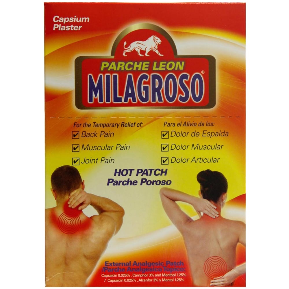 slide 1 of 1, Parche Leon Milagroso Pain Relief Hot Patch, 1 ct