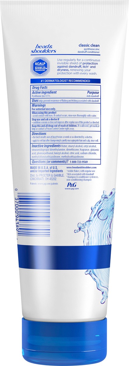 slide 2 of 3, Head & Shoulders Classic Clean Anti-Dandruff Conditioner, 10.9oz, 10.90 fl oz