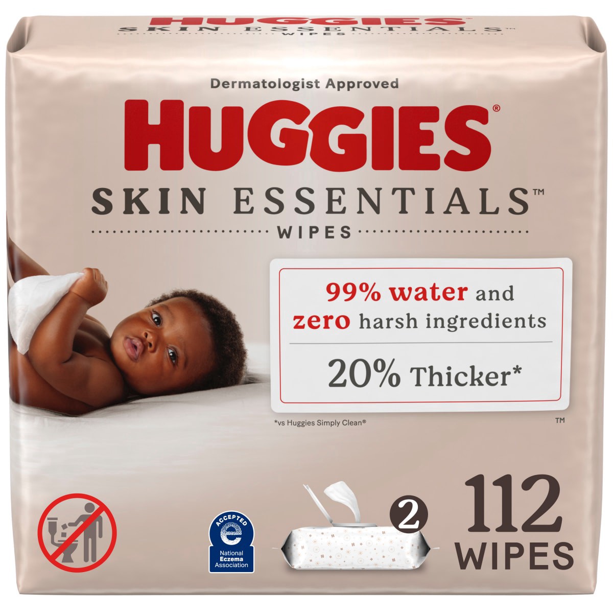 slide 1 of 29, Huggies Skin Essentials Baby Wipes, 2 Flip Top Packs (112 Wipes Total), 2 ct