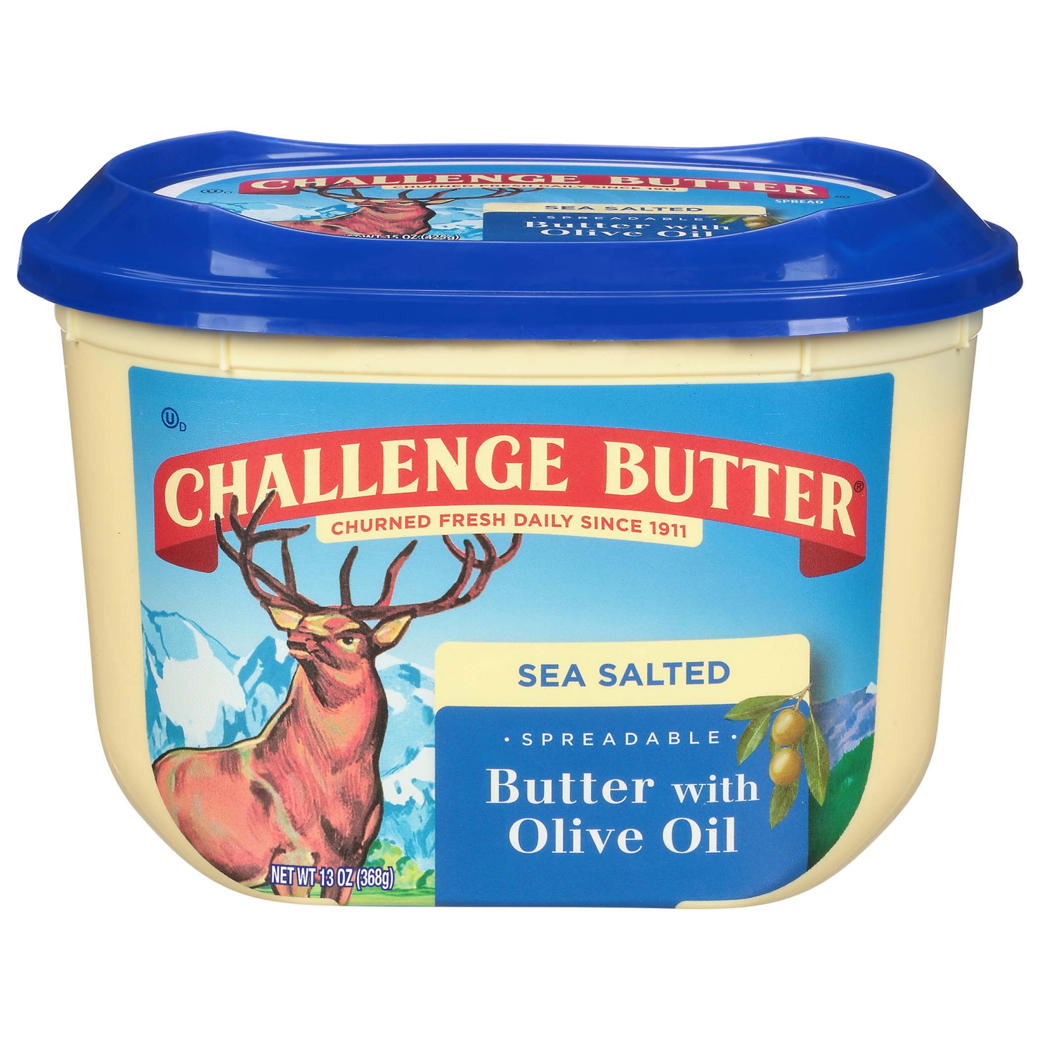 slide 1 of 2, Challenge Spreadable Sea Salted Butter with Olive Oil 13 oz, 13 oz