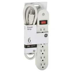 Ge Indoor, 6-Outlet Grounded Power Strip White