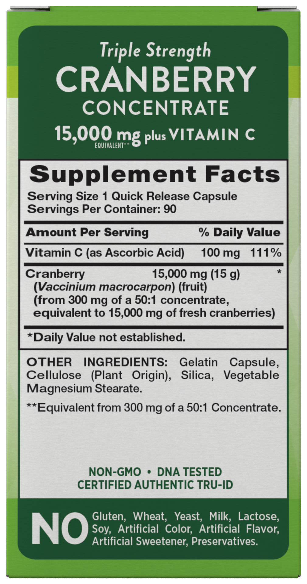 slide 3 of 4, Nature's Truth Triple Strength Cranberry Concentrate 15,000 mg plus Vitamin C, 90 ct