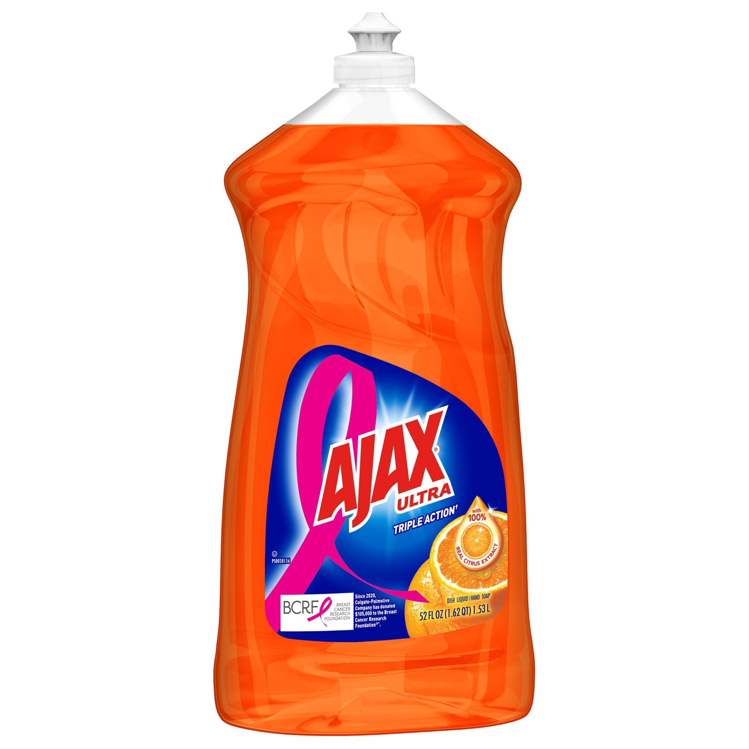 slide 45 of 104, Ajax Triple Action Orange Liquid Dish Soap, 52 fl oz