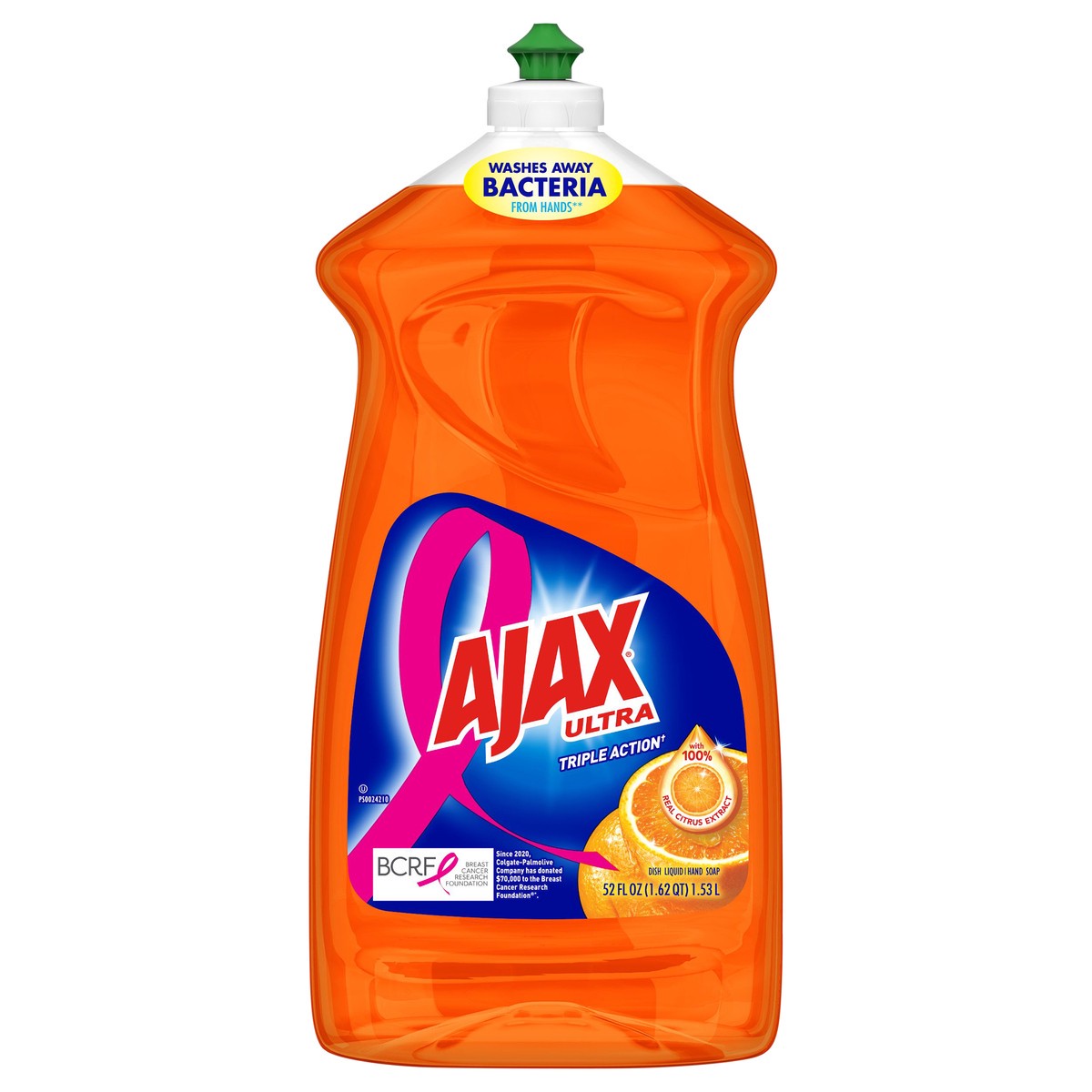 slide 1 of 104, Ajax Triple Action Orange Liquid Dish Soap, 52 fl oz