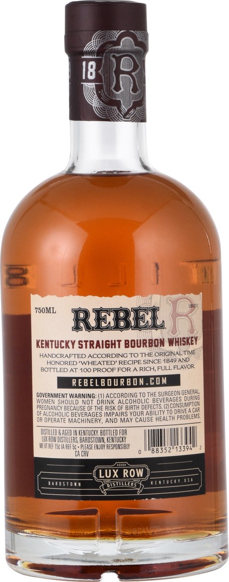 slide 9 of 12, Rebel Kentucky Straight Bourbon Whiskey 100 Proof, 750ML, 