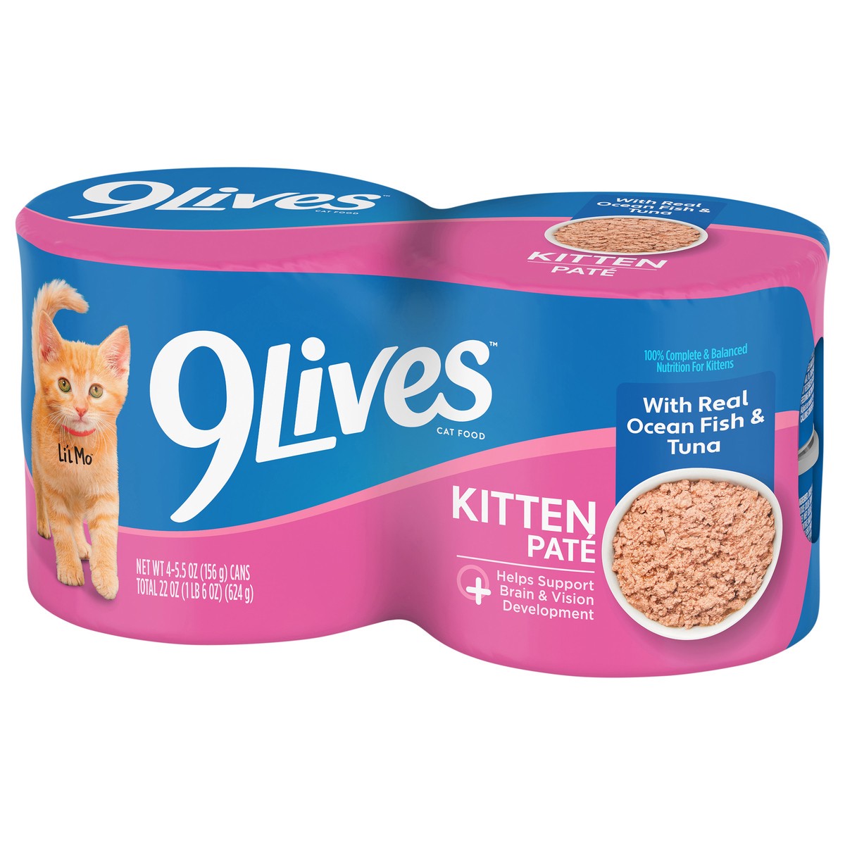 slide 2 of 4, 9Lives Kitten Meaty Pate Canned Food, 22 oz