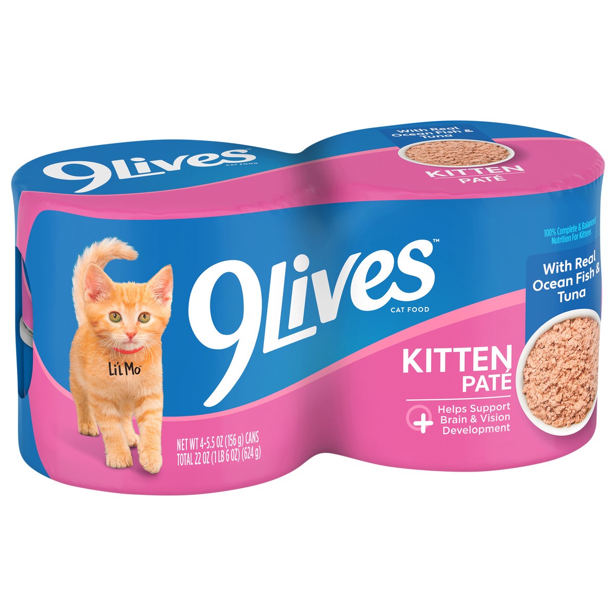slide 3 of 4, 9Lives Kitten Meaty Pate Canned Food, 22 oz