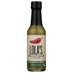 Lola's All Natural Green Jalapeño And Serrano Fine Hot Sauce