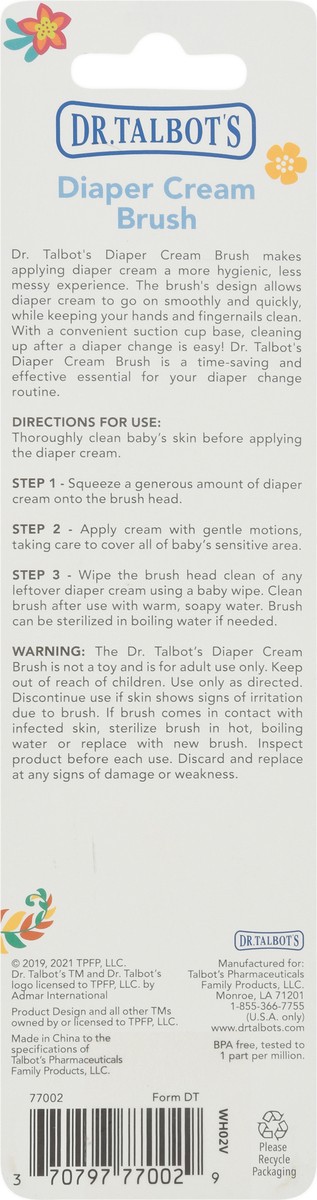 slide 6 of 9, Dr. Talbot's Silicone Suction Base Diaper Cream Brush 1 ea, 1 ct