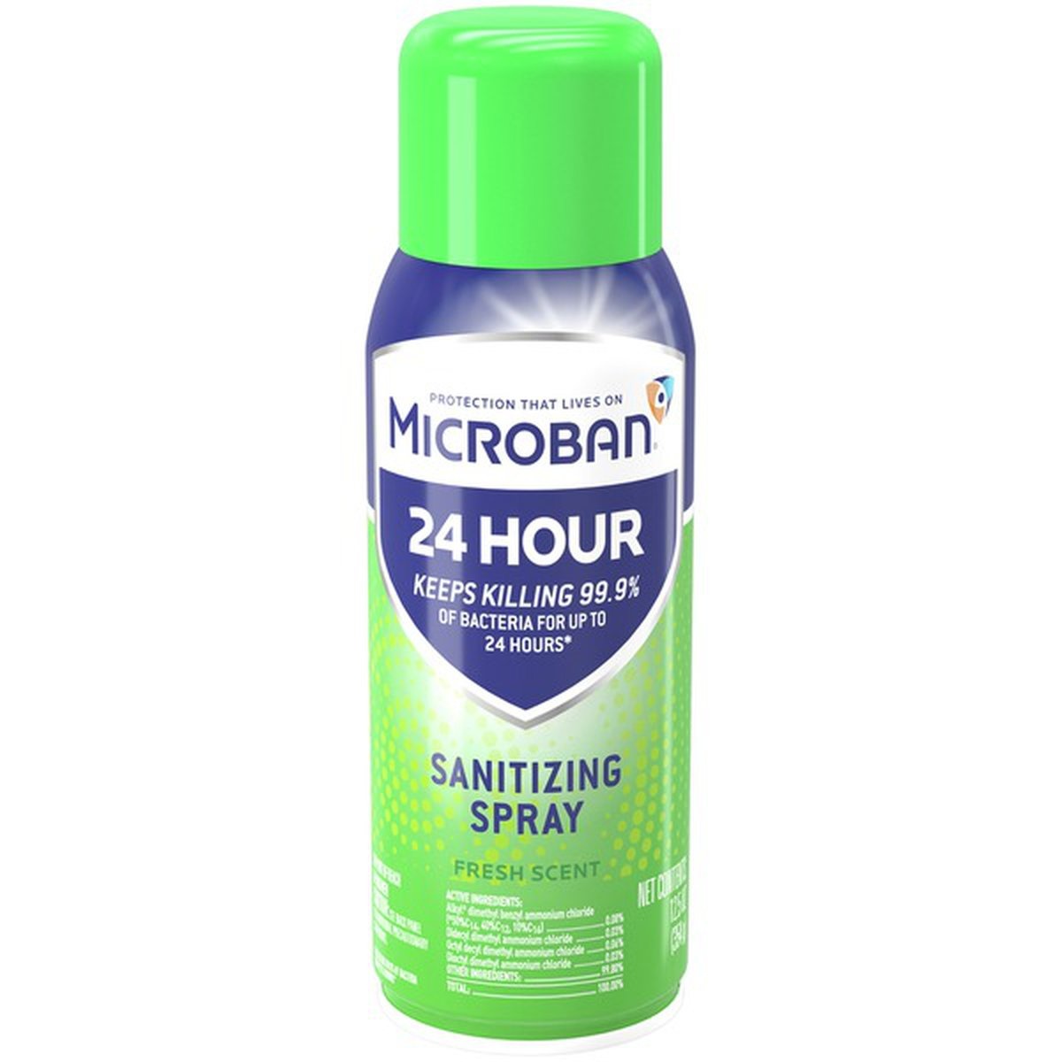 slide 1 of 1, Microban 24 Hour Disinfectant Sanitizing Spray, Fresh Scent, 12.5 oz