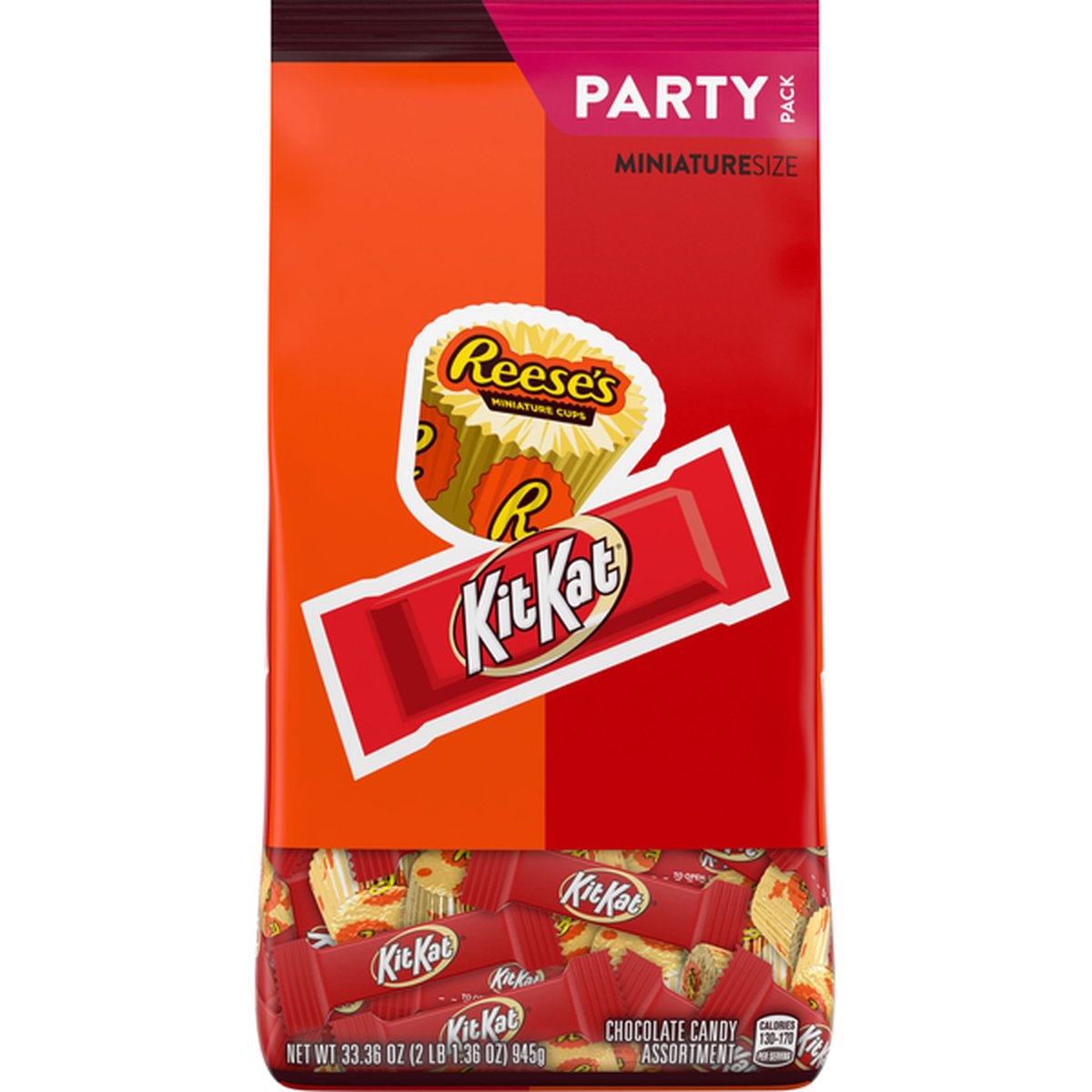 slide 1 of 1, Hershey Chocolate Candy, Assortment, Miniature Size, Party Pack, 33.36 oz