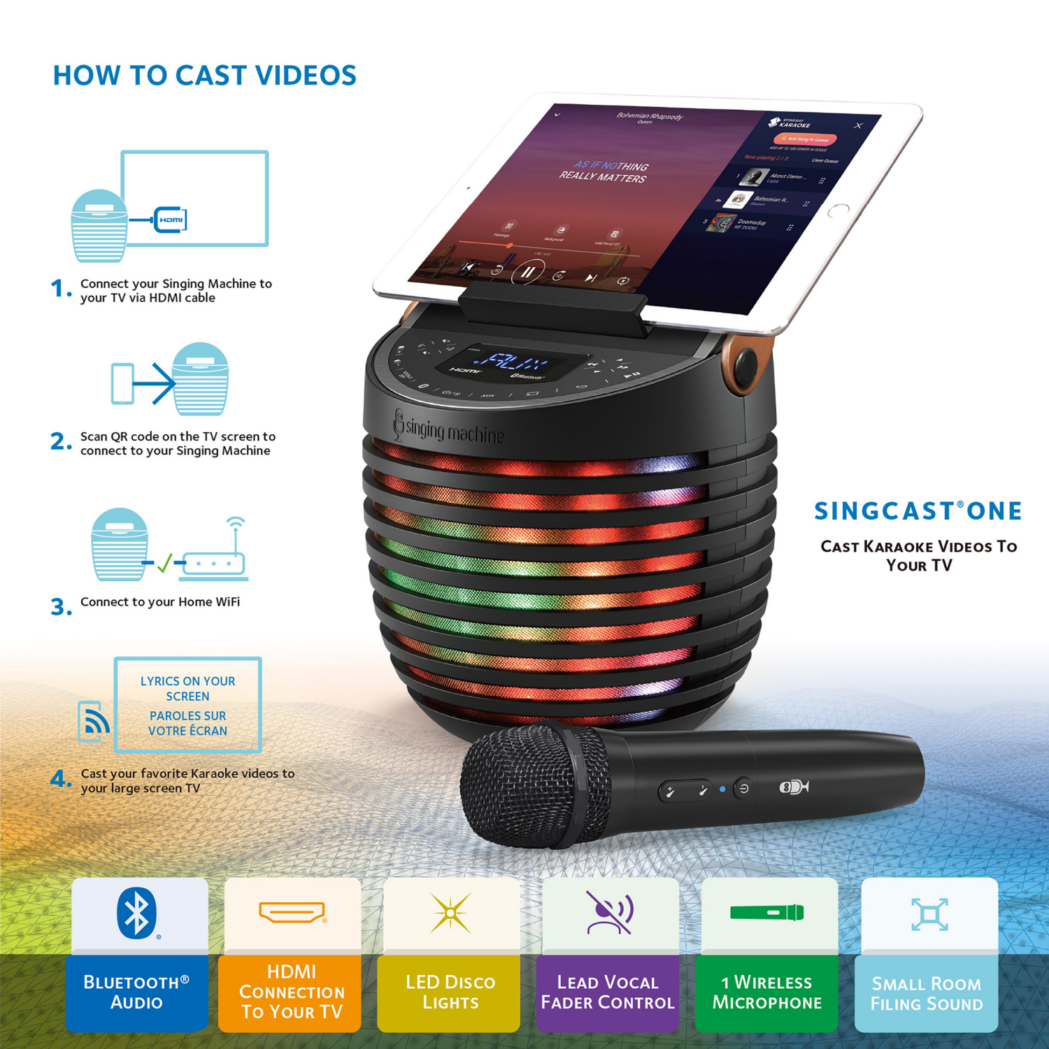 slide 3 of 7, Singing Machine Singcast One Karaoke, 1 ct