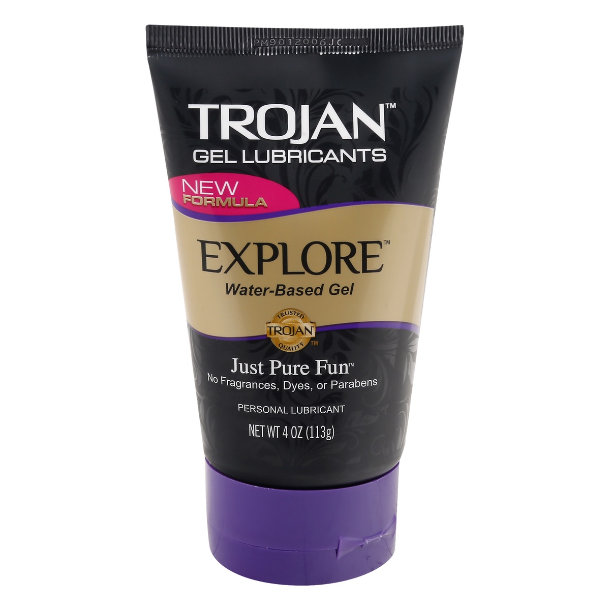 slide 1 of 1, Trojan Explore Water-based Gel Lubricant, 4 oz