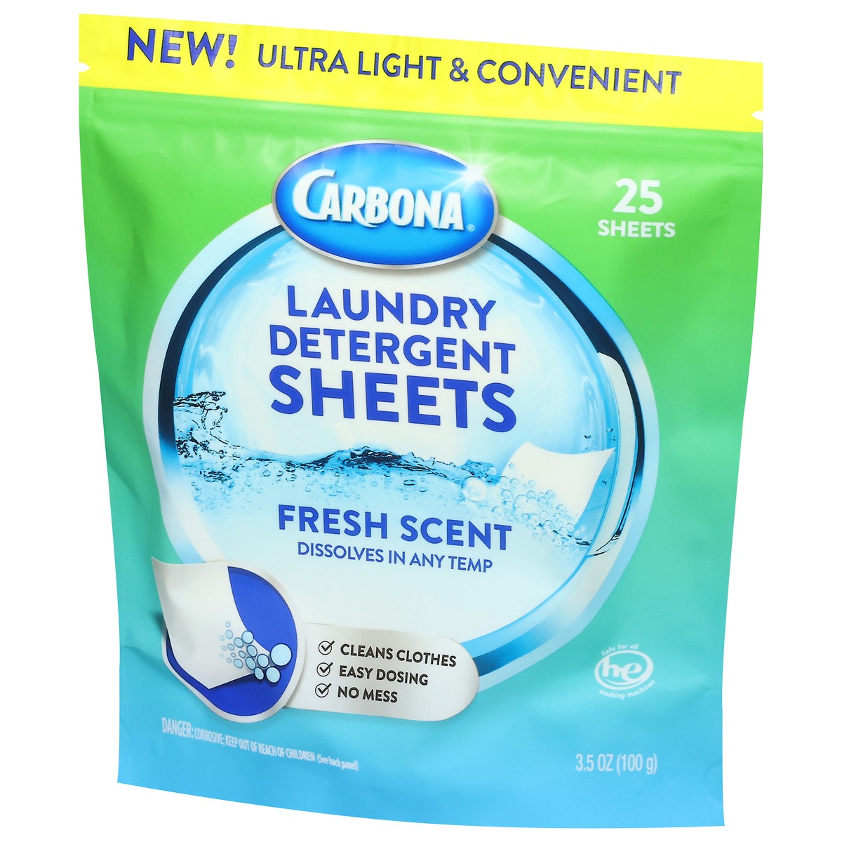 slide 4 of 13, Carbona Fresh Scent Laundry Detergent Sheets 25 ea, 25 ct