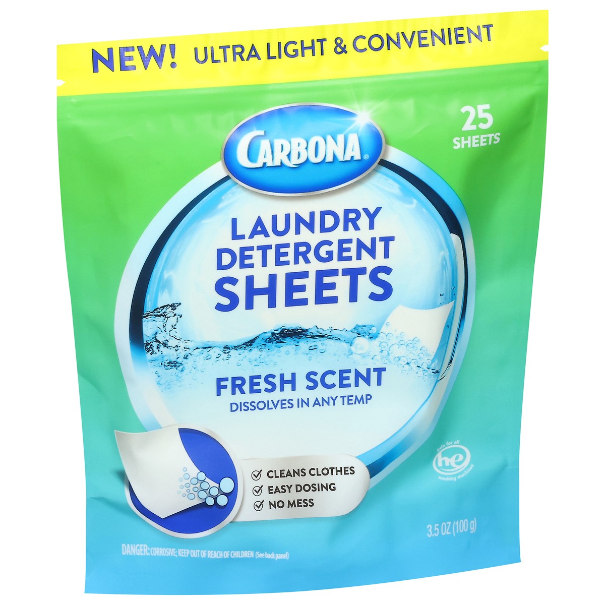 slide 5 of 13, Carbona Fresh Scent Laundry Detergent Sheets 25 ea, 25 ct