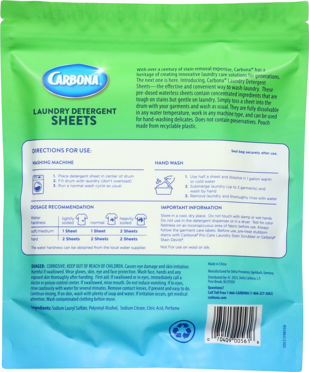slide 11 of 13, Carbona Fresh Scent Laundry Detergent Sheets 25 ea, 25 ct