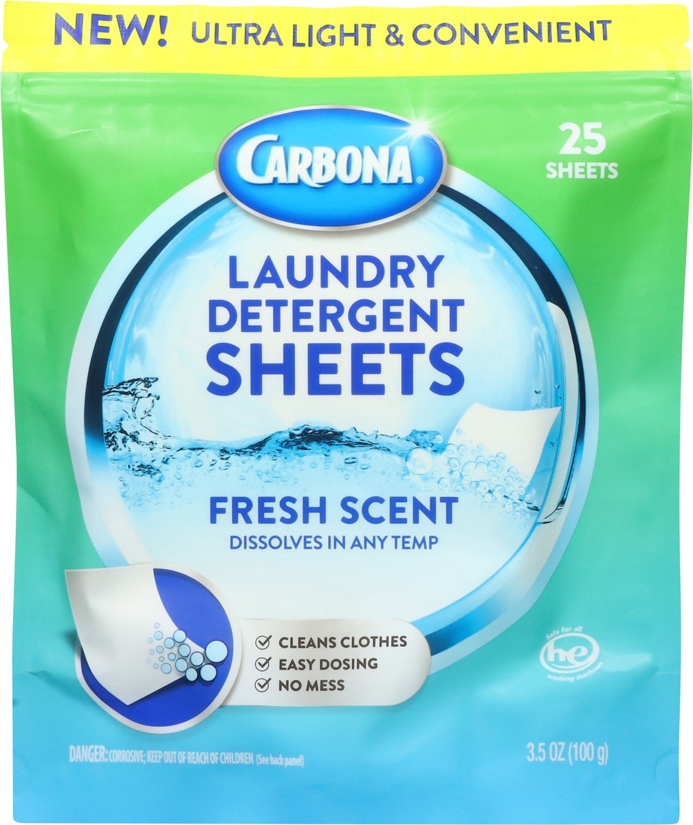slide 3 of 13, Carbona Fresh Scent Laundry Detergent Sheets 25 ea, 25 ct