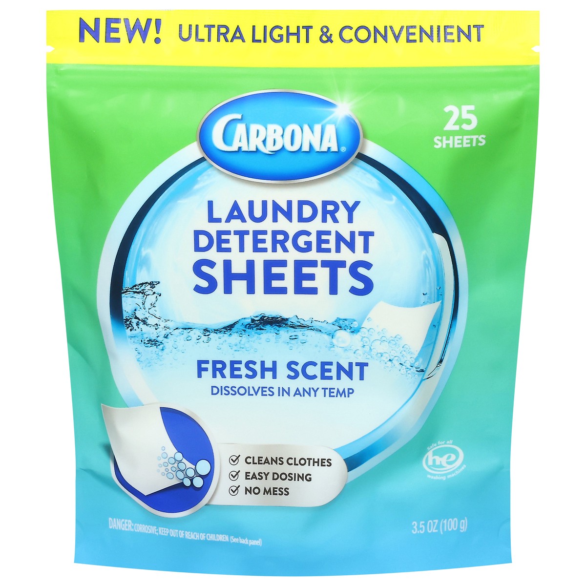 slide 12 of 13, Carbona Fresh Scent Laundry Detergent Sheets 25 ea, 25 ct