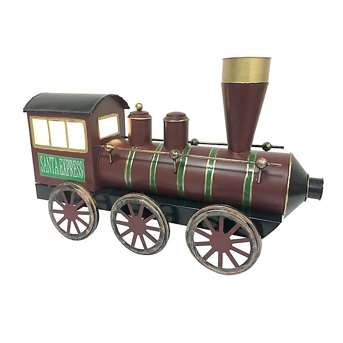 slide 2 of 2, Winter Wonderland 19-Inch Pre-Lit Metal Christmas Train Decoration, 1 ct