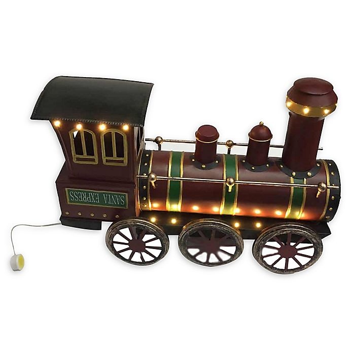 slide 1 of 2, Winter Wonderland 19-Inch Pre-Lit Metal Christmas Train Decoration, 1 ct