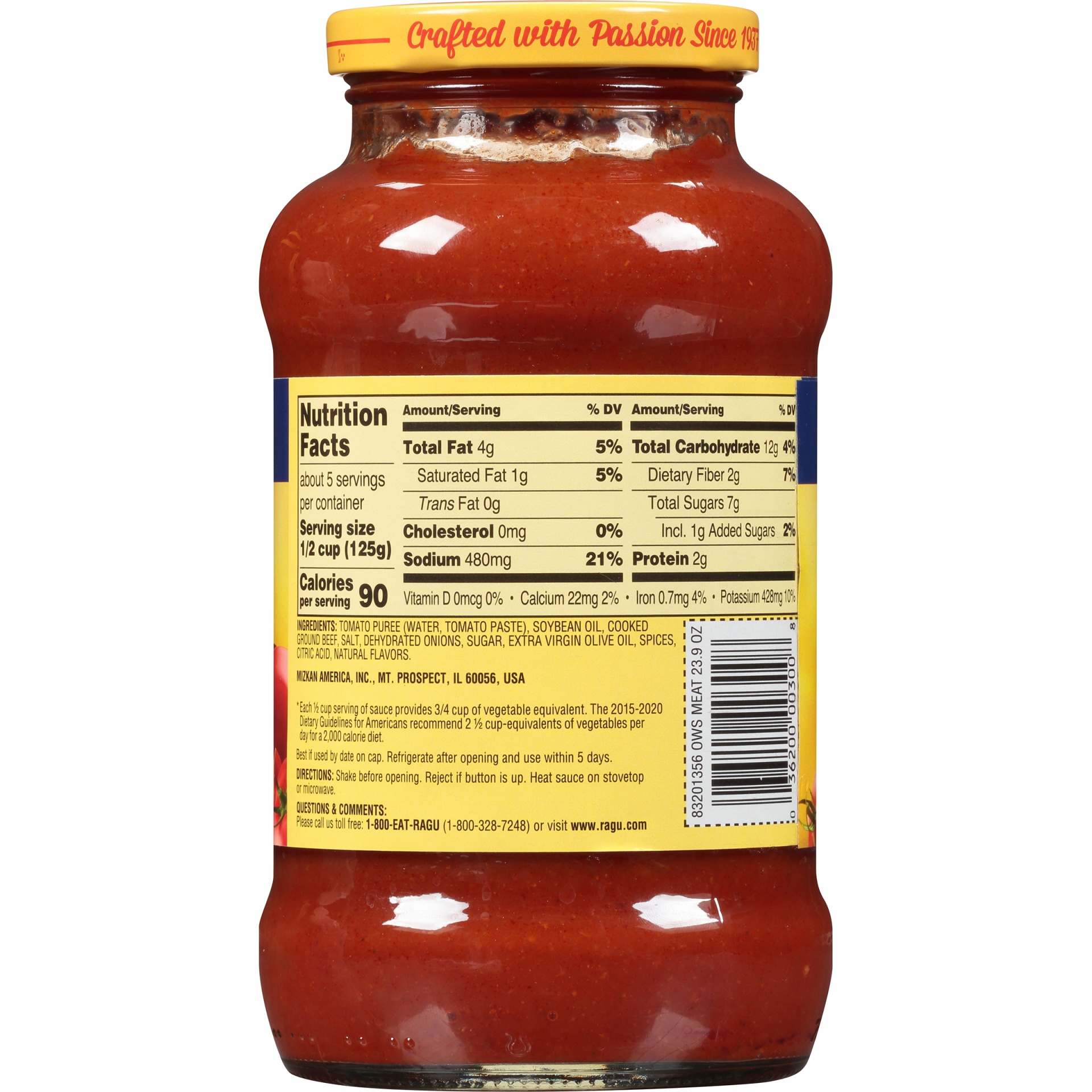 slide 4 of 6, Ragu Old World Style Meat Flavored Pasta Sauce, 23.9 oz