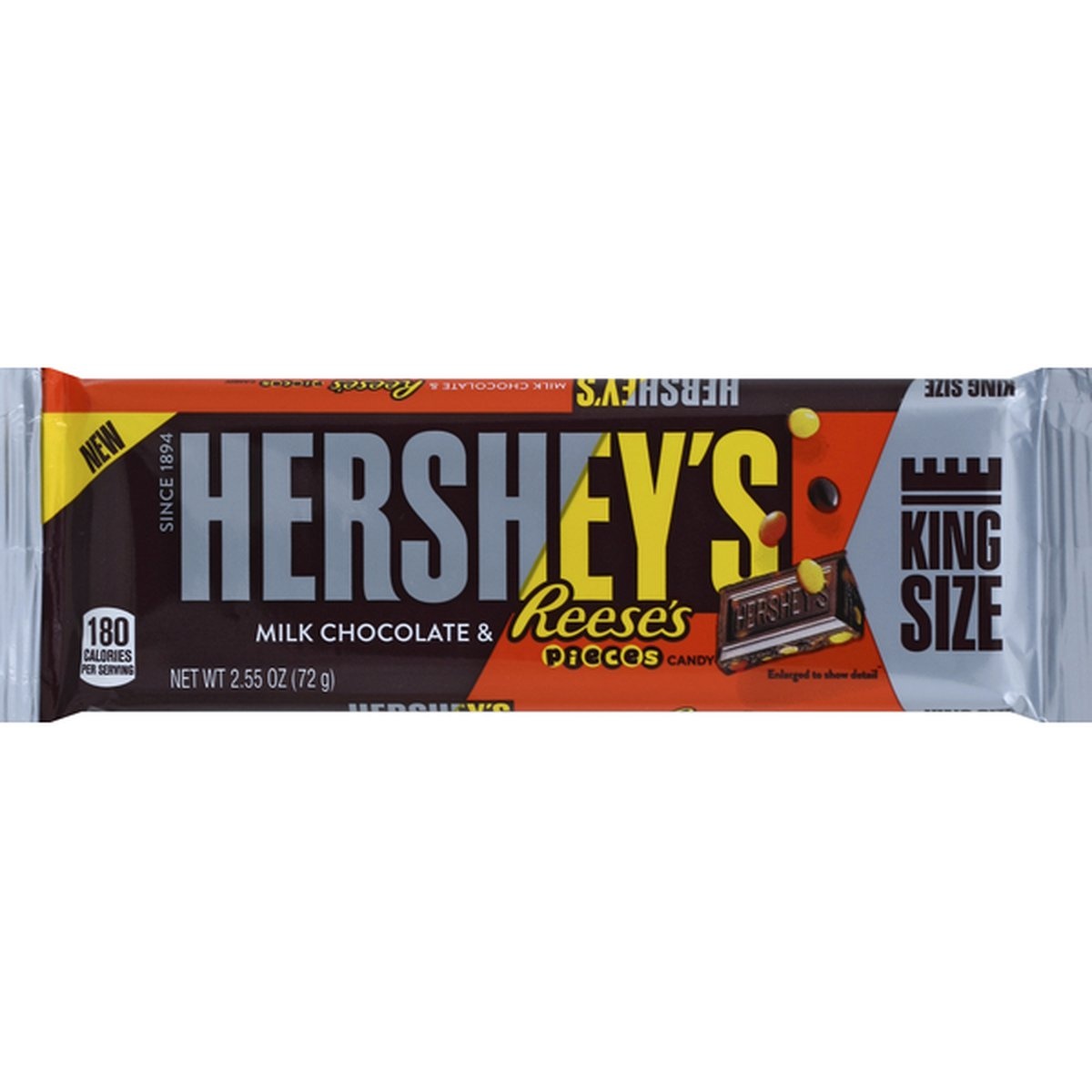 slide 1 of 1, Hershey Milk Chocolate, Reese's Pieces Candy, King Size, 2.55 oz