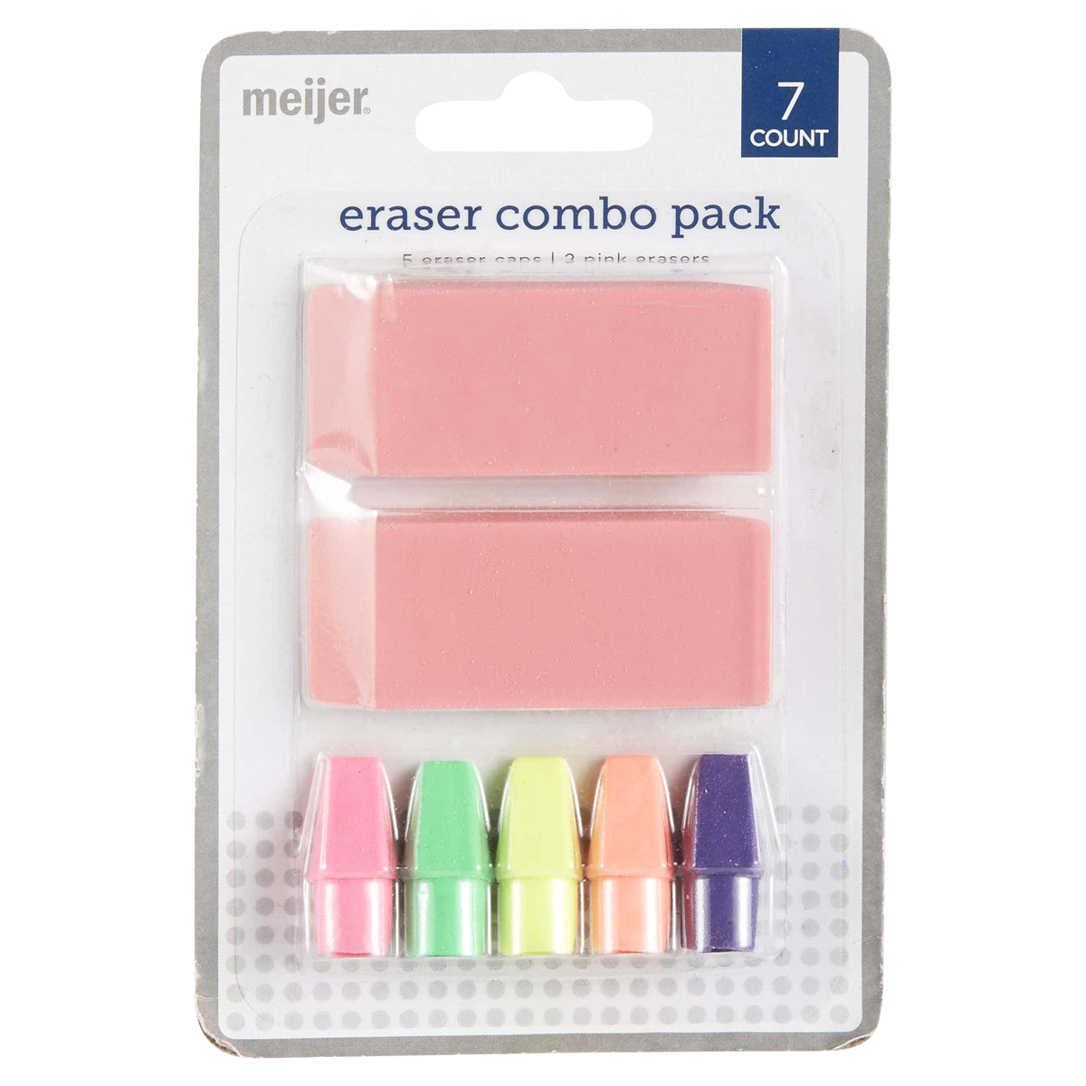 slide 1 of 1, Meijer Eraser Combo Pack, 7 ct