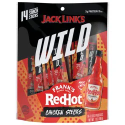 Jack Link's Wild Frank's RedHot Chicken Sticks - 14 x 0.5 oz Packages