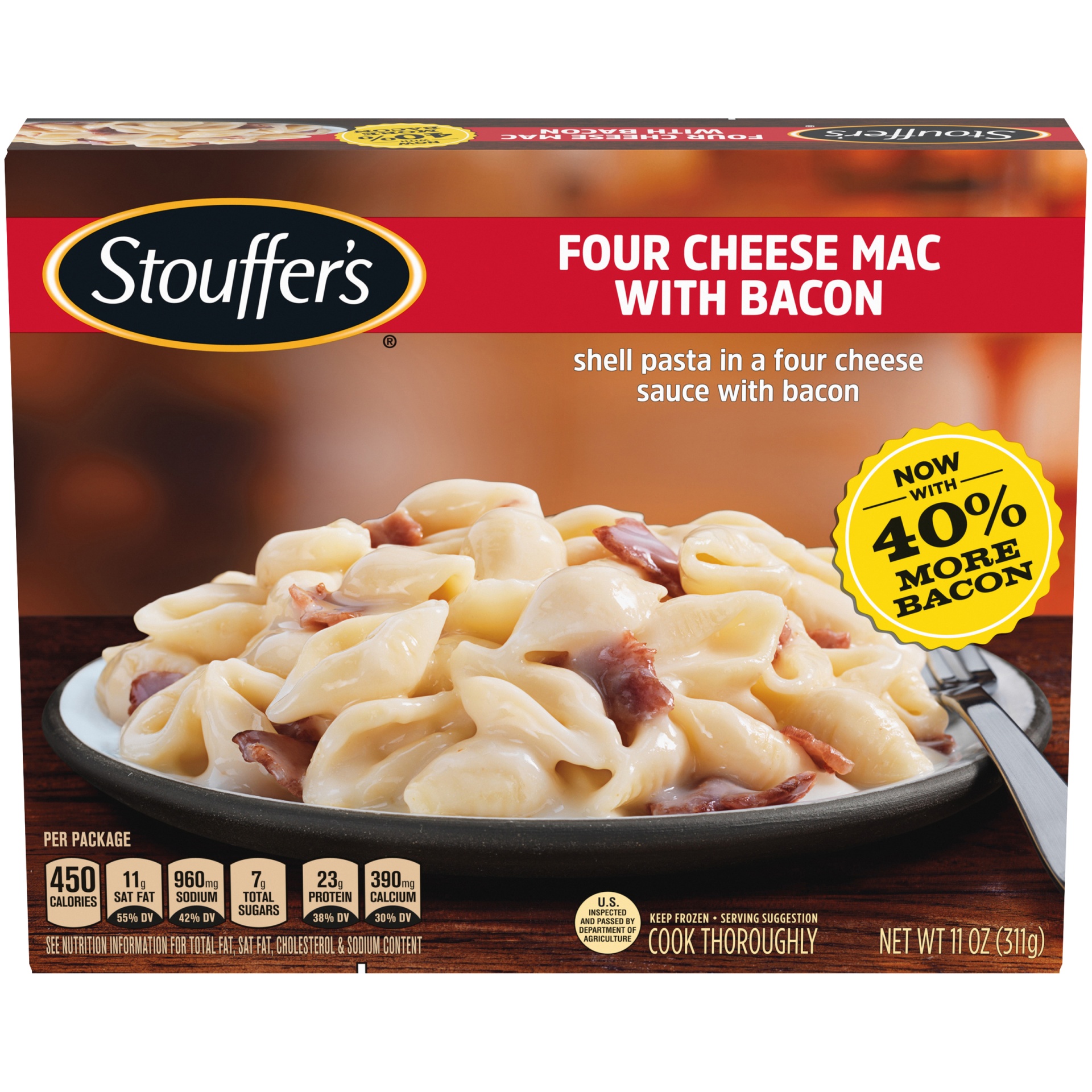 slide 5 of 6, Stouffer's Stouffers Creative Comforts Four Cheese Mac With Bacon Frozen Entree, 11 oz