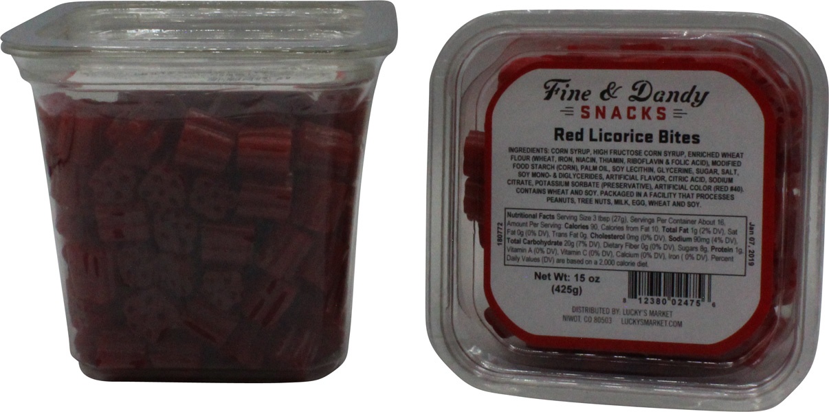 slide 1 of 1, Hot Rod Snacks Red Licorice Bites, 15 oz