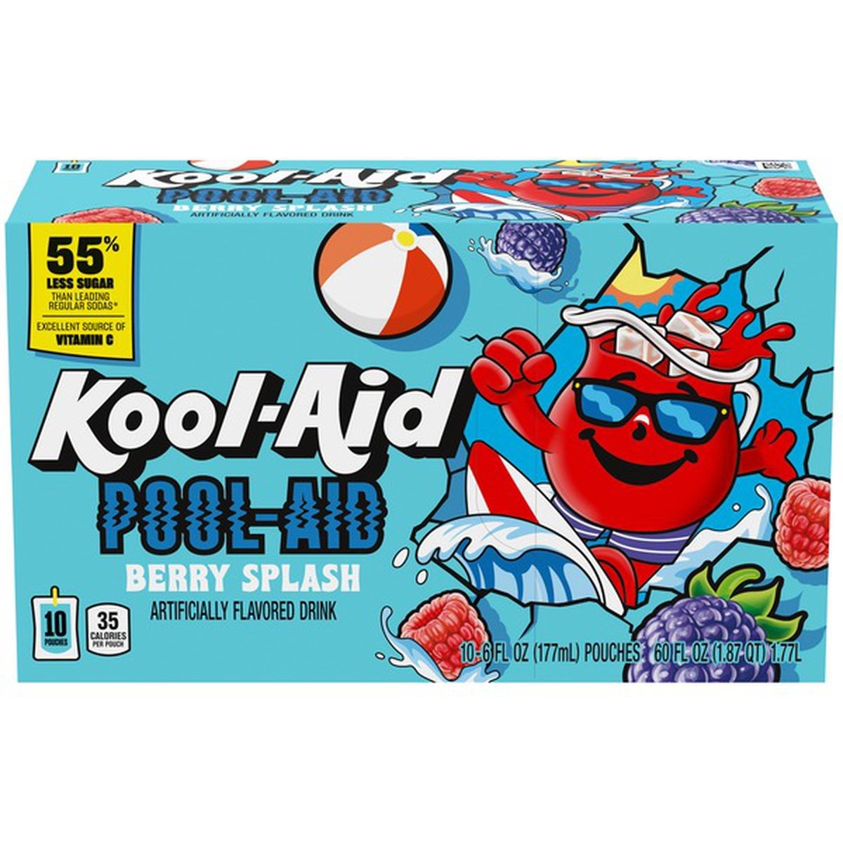 slide 1 of 1, Kool-Aid Summer Blast Jammers Boomin' Berry Artificially Flavored Soft Drink, 10 ct 60 fl oz