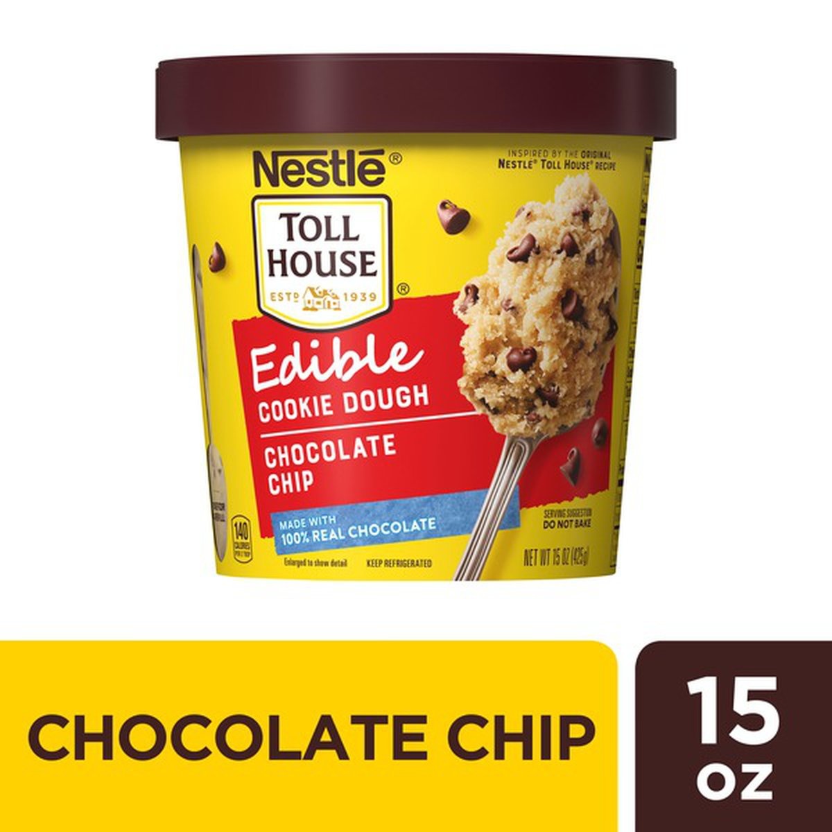 slide 1 of 1, Toll House Nestle Chocolate Chip Edible Cookie Dough, 15 oz