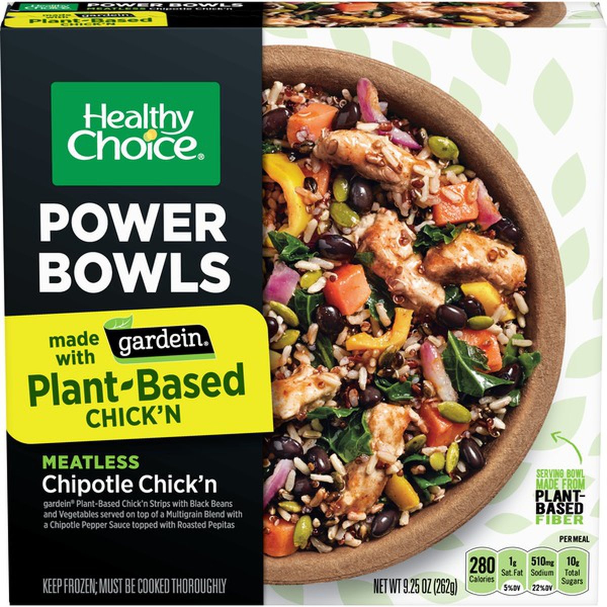 slide 1 of 1, Healthy Choice Power Bowl Gardein Chipotle Chick'N, 9.25 oz