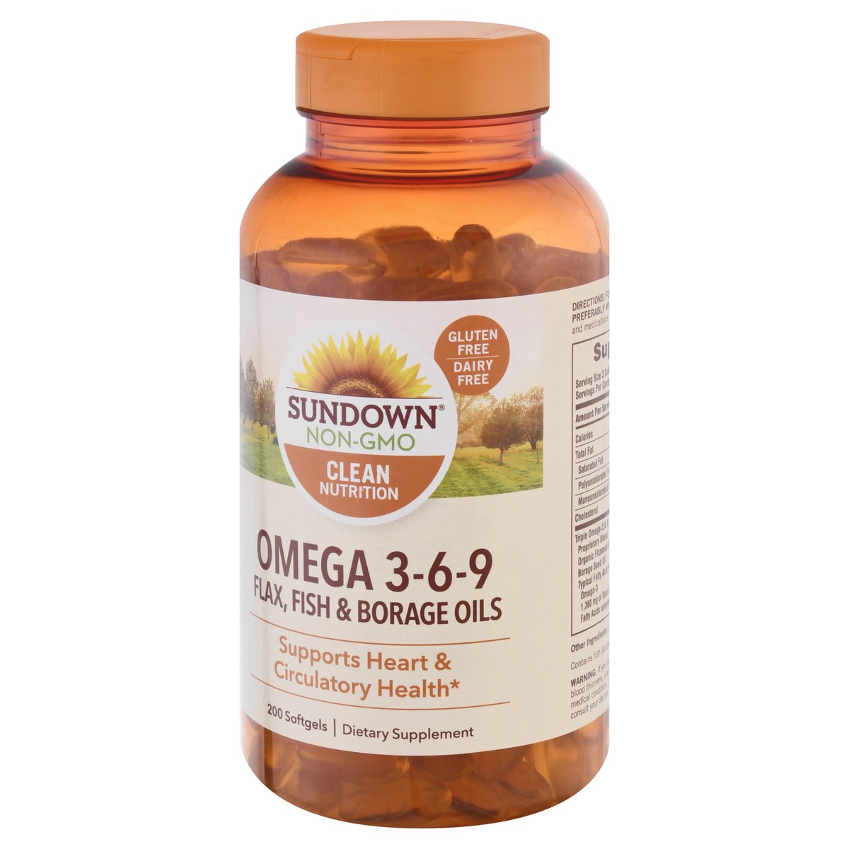 slide 3 of 9, Sundown Non-GMO Softgels Omega 3-6-9 200 ea, 200 ct