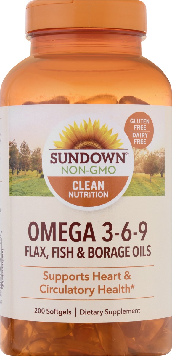 slide 4 of 9, Sundown Non-GMO Softgels Omega 3-6-9 200 ea, 200 ct