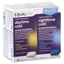 slide 1 of 1, Equaline Multi Symptom Daytime & Nighttime Cold, 24 ct