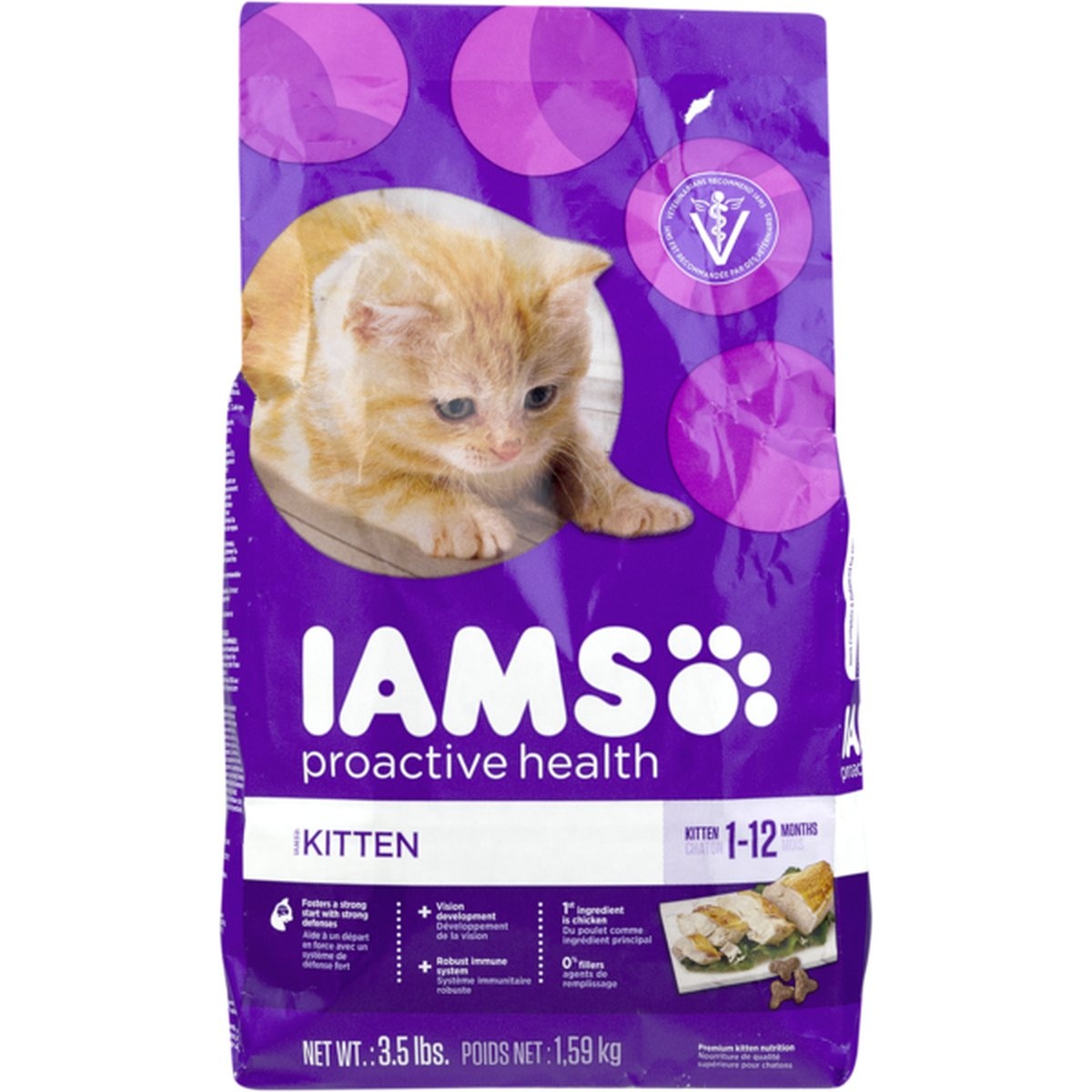 slide 1 of 1, IAMS Cat Food, With Chicken, Healthy Kitten, 3.5 lb