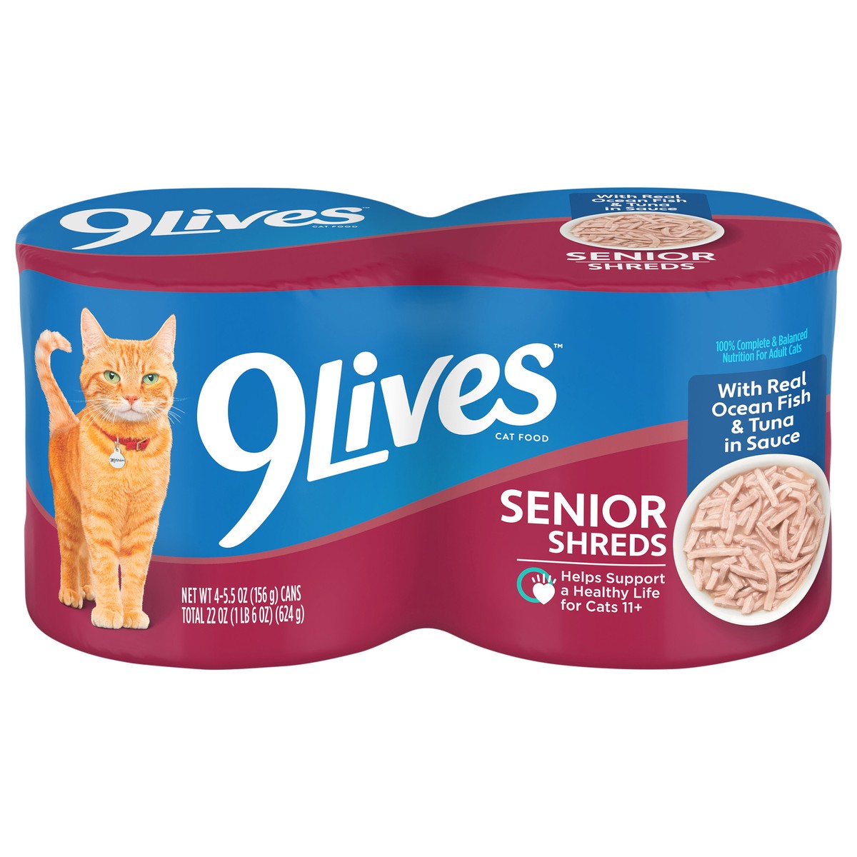 slide 4 of 4, 9Lives Senior Tender Morsels Canned Food, 22 oz