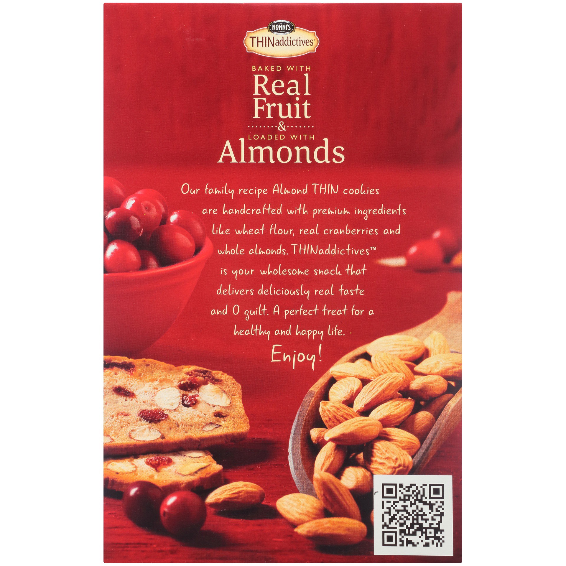 slide 4 of 8, Nonni's THINaddictives Cranberry Almond Cookie Crisps, 6-count carton 4.4 oz, 6 ct