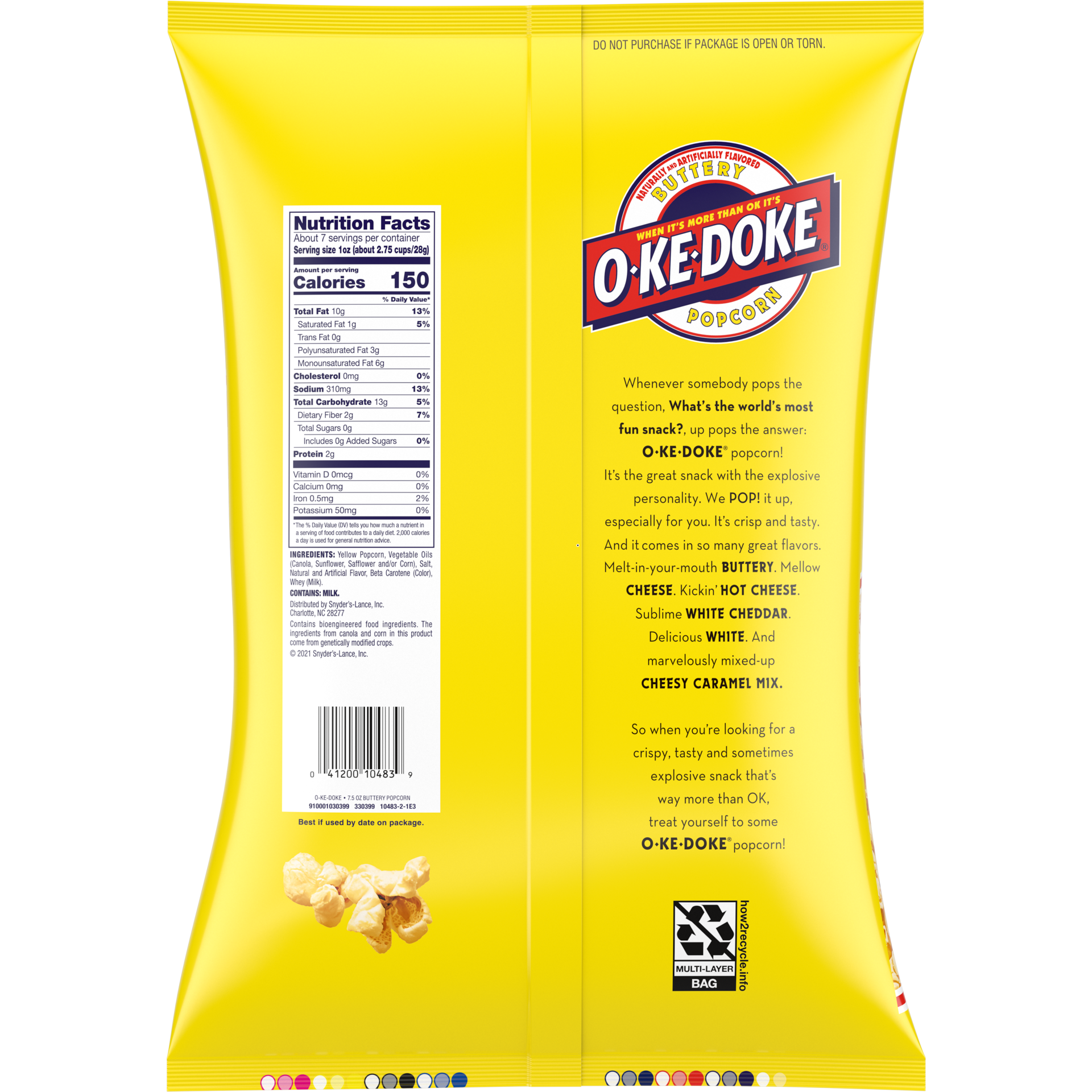 slide 4 of 5, O-Ke-Doke Butter Popcorn, 7.5 oz