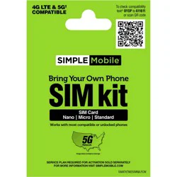 Tracfone® Simple Mobile Bring Your Own Phone SIM Kit Card