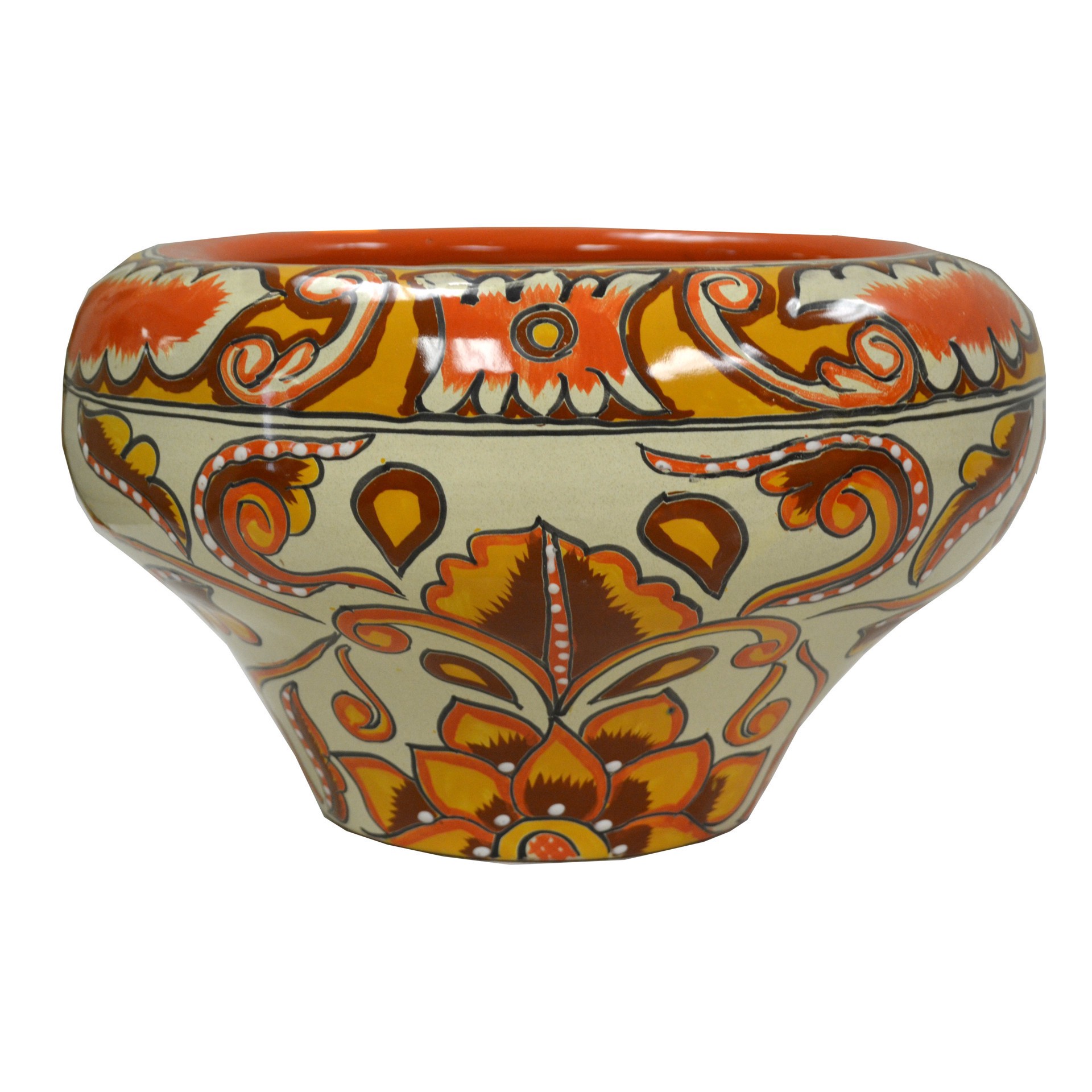 slide 1 of 1, Blue Orange Pottery Fall Talavera Planter, 1 ct