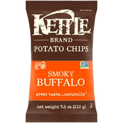 Kettle Brand Smoky Buffalo Potato Chips, 7.5 oz Bag