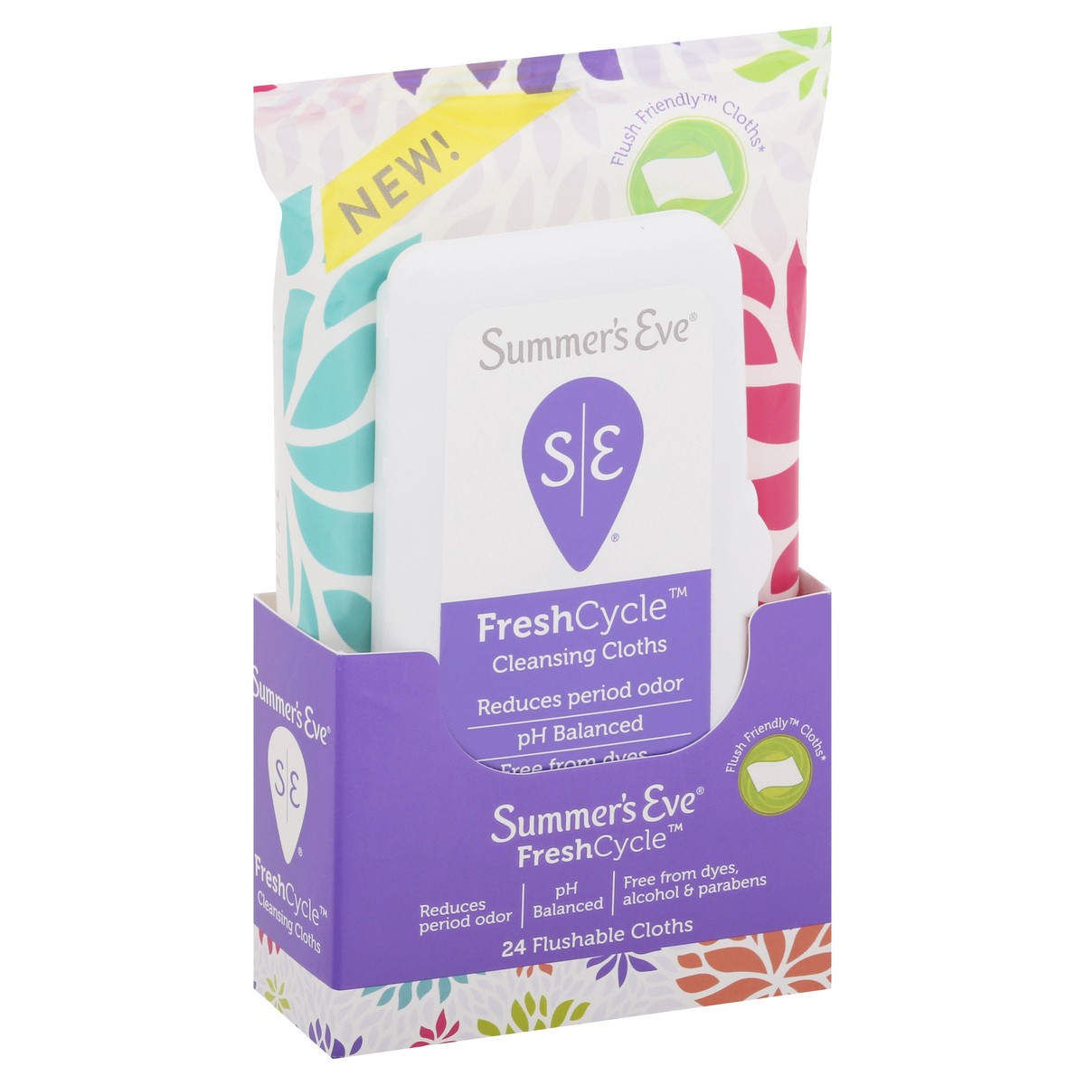 slide 2 of 9, Summer's Eve Freshcycle Cleansing Cloths, Reduces Period Odor, 24 ct