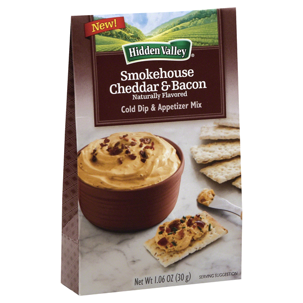 slide 1 of 1, Hidden Valley Cold Dip And Appetizer Mix Smokehouse Cheddar And Bacon, 1.06 oz