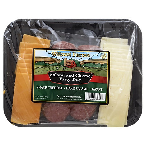slide 1 of 1, Wilmot Farms Party Tray Salami & Cheese Hard Salami Sharp Cheddar & Havarti, 12 oz