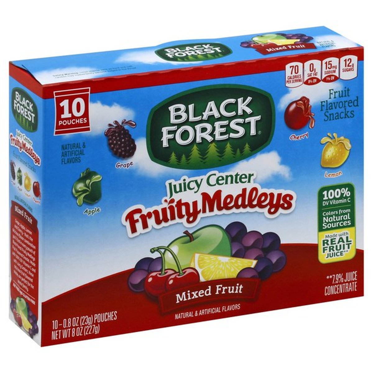 slide 1 of 1, Black Forest Fruit Flavored Snacks, Fruit Medleys, Mixed Fruit, Juicy Center, 10 ct