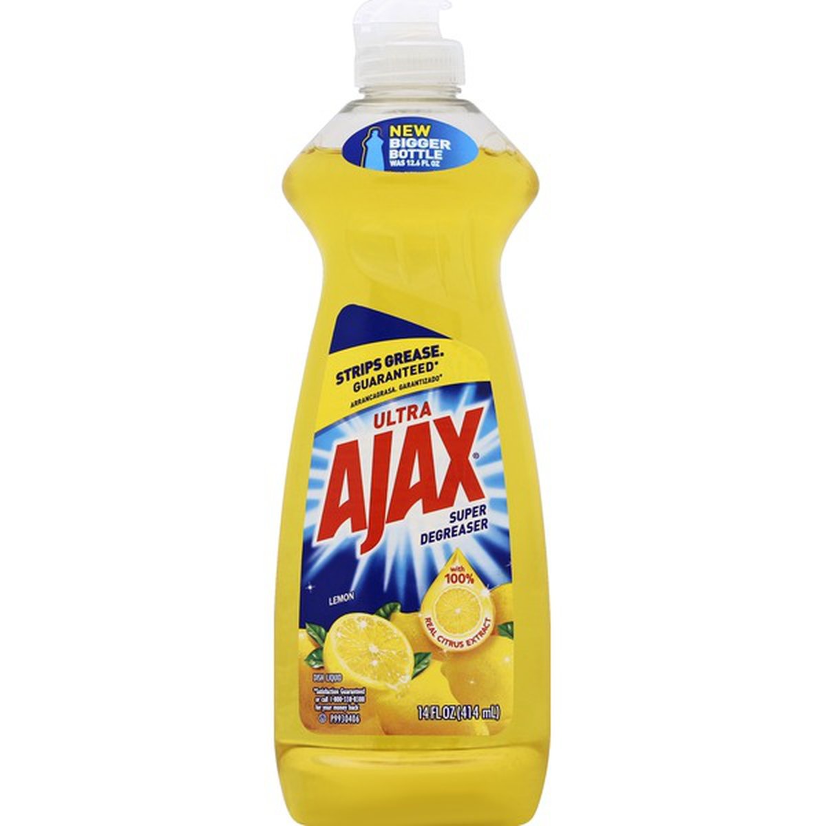 slide 1 of 1, Ajax Dish Liquid, Lemon, 14 oz